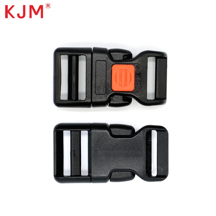 KJM Customized Logo Adjustable Quick Release Plastic Buckle with Lock for Dog Collar Pet Vest Harness