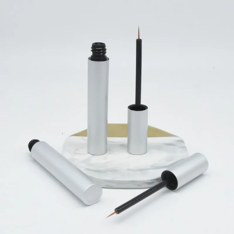round Silver Aluminum Tube Set Empty Bottle for Eyelash Essence & Liquid for Makeup in Stock