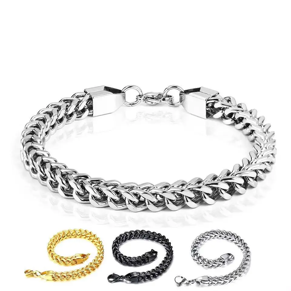 Оптовая Продажа 18K позолоченный браслет и ожерелье из звеньев Saint Franco-3 мм-6 мм мужские модные украшения