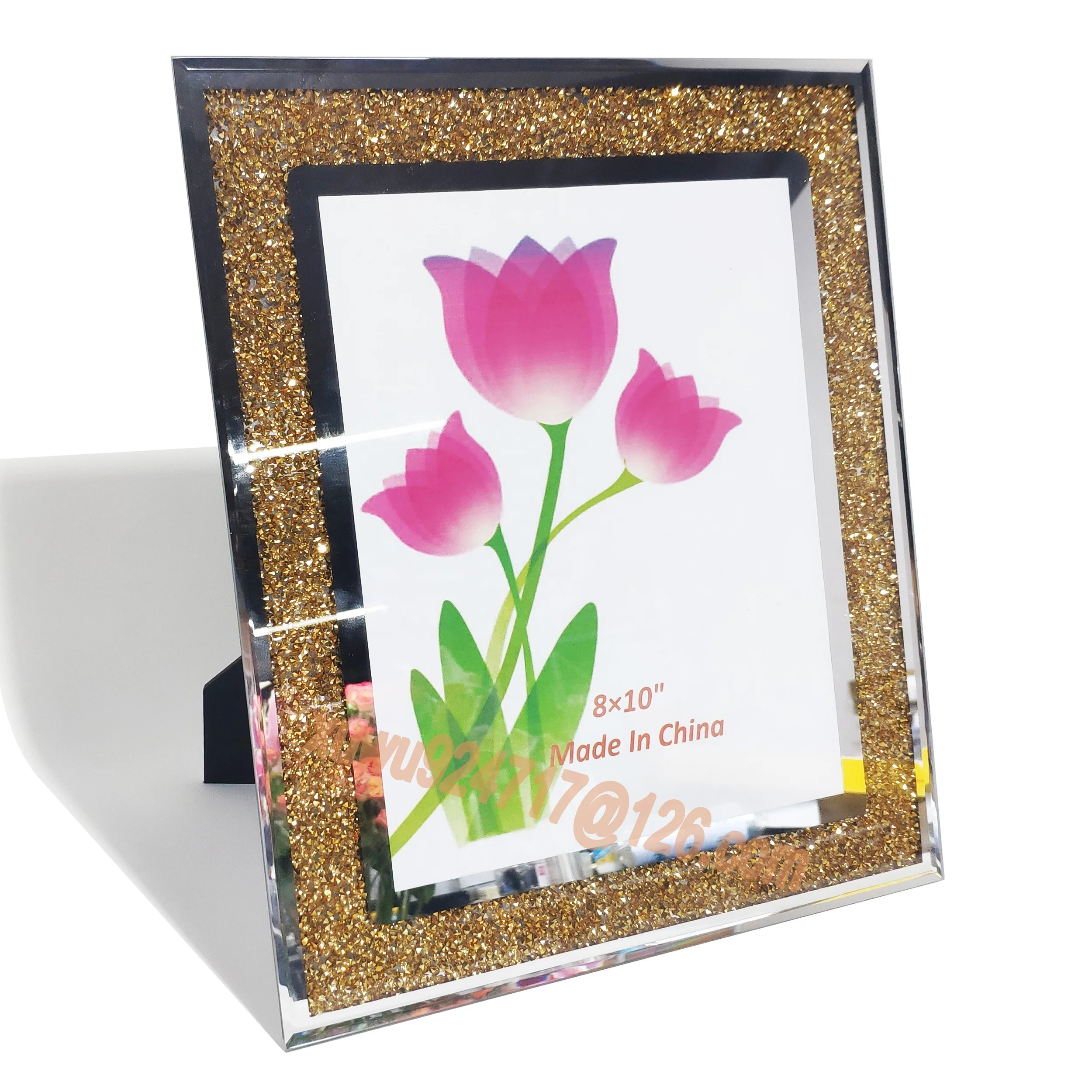Luxury Colorful Crystals Photo Frame Glass Crystals Diamond Picture Frame Europe Style Glass Photo Frame
