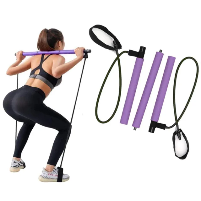 
With Resistance Bands Portable Pilates Bar Kit OEM Custom Color Box Packing 6*10*800mm 25-30days VSD-PB001 Pink/purple 9-15days 