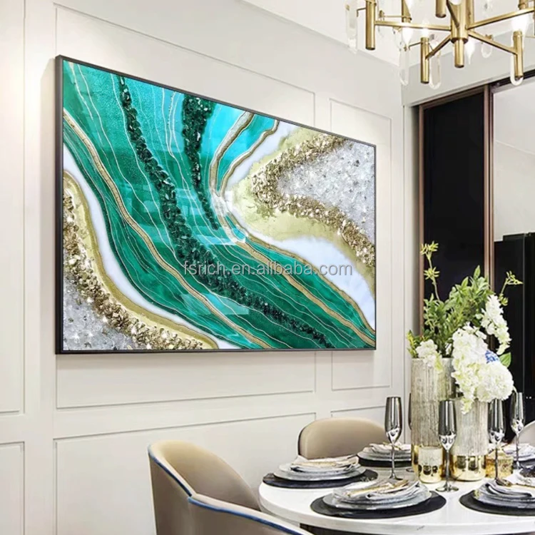 Modern Decor Handmade Painting Hand Painted Oil Marble Painting Canvas Frame For Pictures Living Room Cuadros Decorativos Sala