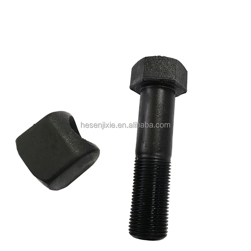 Excavator  Parts Track Bolt And Nut  M27*1.5*90mm Track Shoe Bolts
