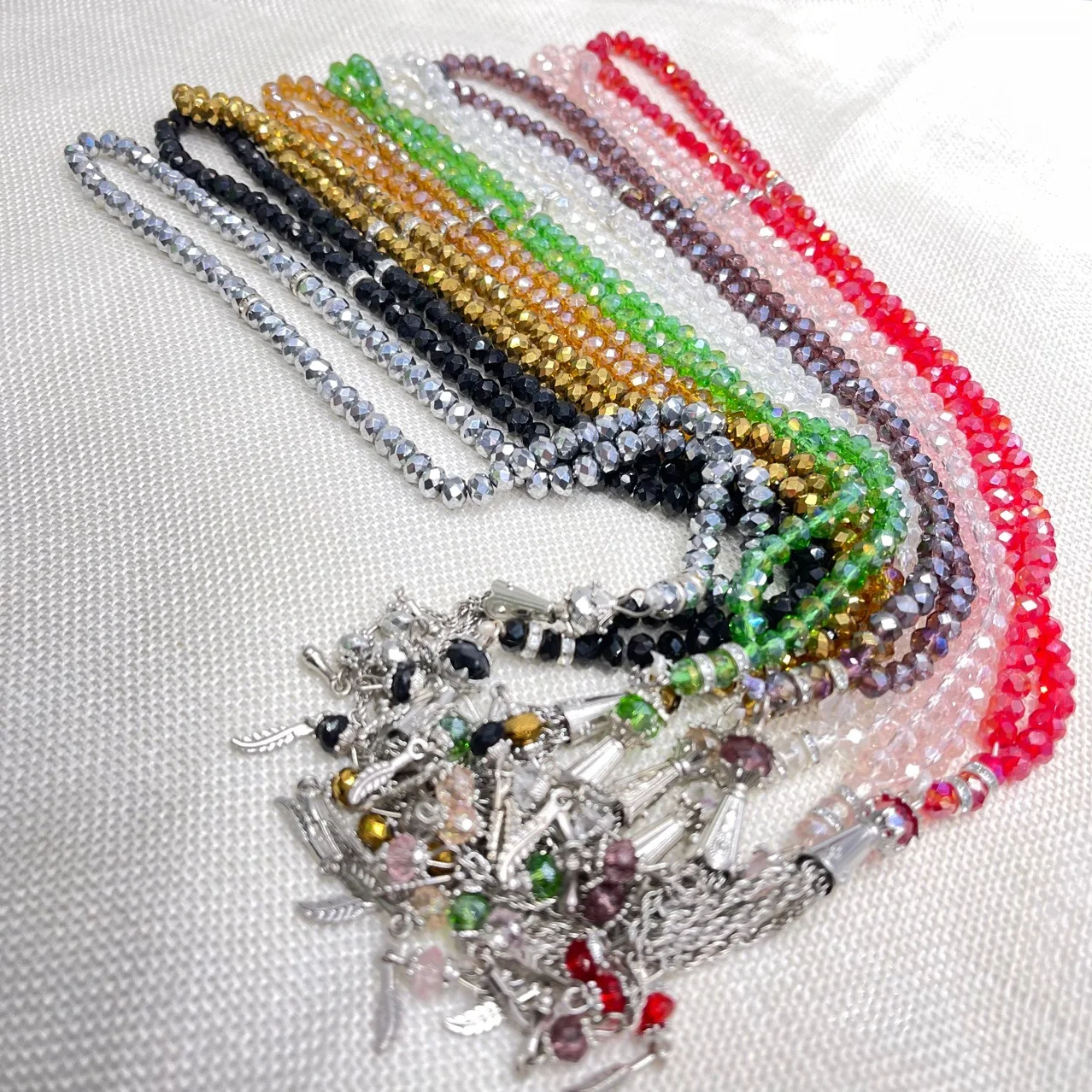 Crystal 99 Beads Muslim Tasbih Tassel Muslim Rosary Beads