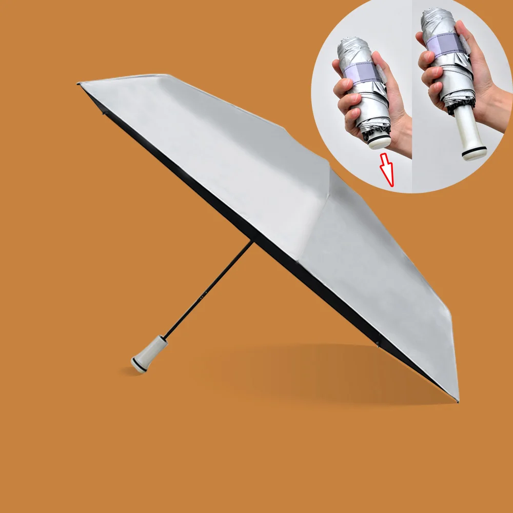 Small batch customization Full plate printing 5 folding UV protection capsule Pocket super tiny umbrella Agile supply chain