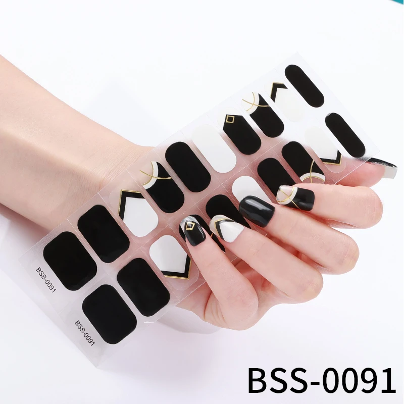 Custom Logo 3D 100% gel nail sticker Gentle Style  semi cured sticker nail polish
