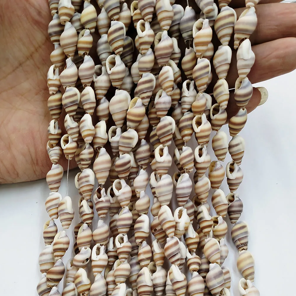 Natural Shell Necklace 60cm Length Yellow Snail Shape Shell Beads for Jewelry Making DIY Necklace Bracelet Accessories