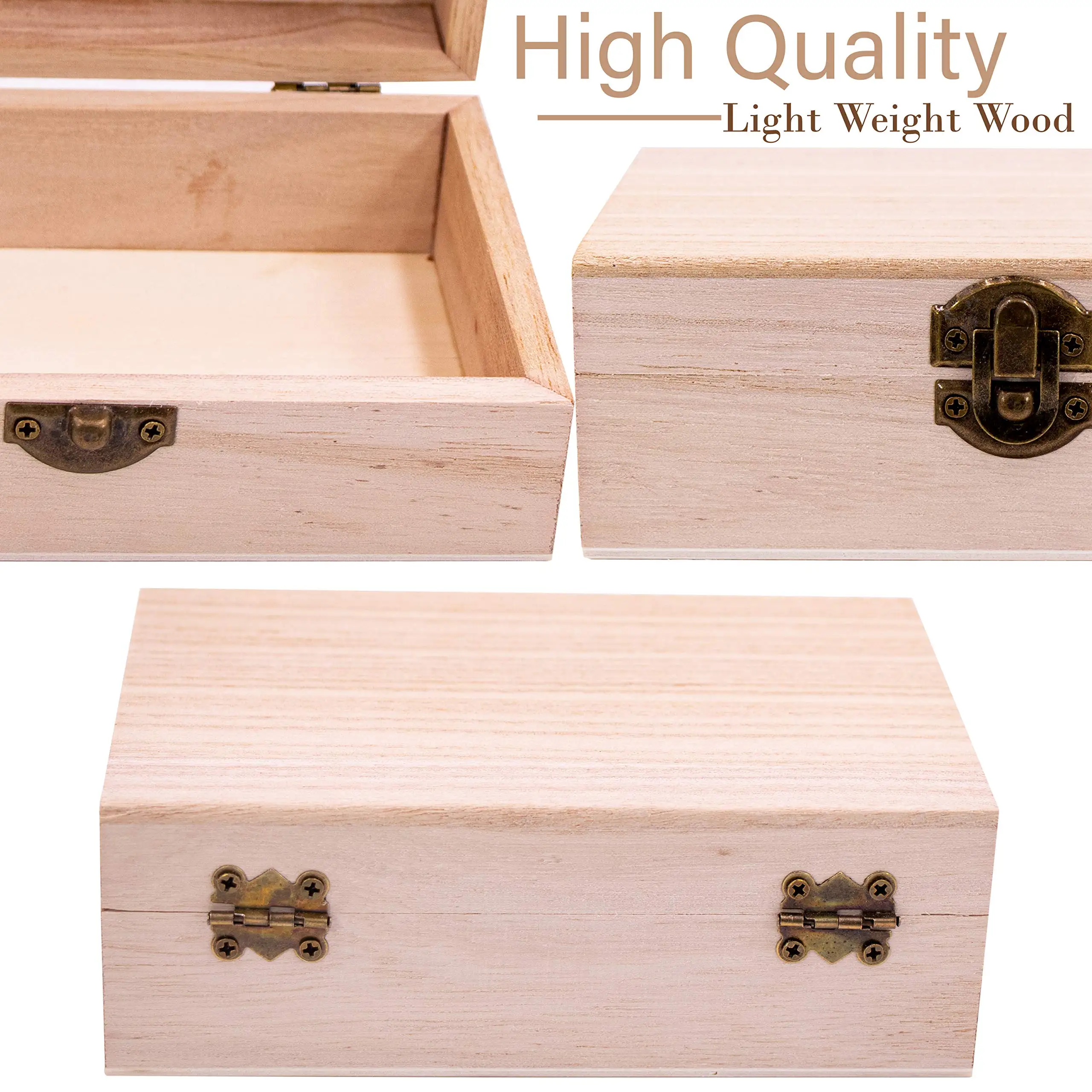 Factory Cheap Custom Unfinished Wood Boxes pine Wooden Boxes for Crafts