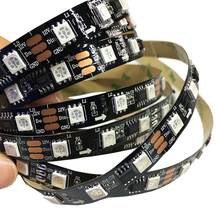  Светодиодная лента ip30 12 В 24 в 60 led контроллер ws2815 ws 2811 8208 digital