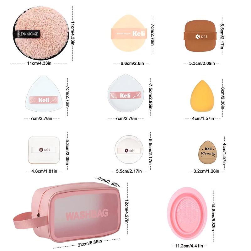 Manufacturer Private Label 5pcs Makeup Brush Set Powder Puff  Clean Sponge Cleaning Brush Pad