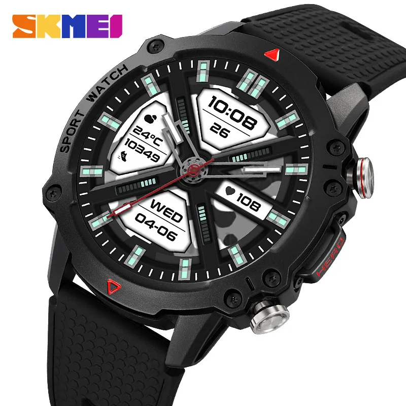 SKMEI S243 Luxury Fashion Smart Watch Man Full Fitness IP67 Waterproof Heart Rate Blood Pressure Monitor Smart Watches