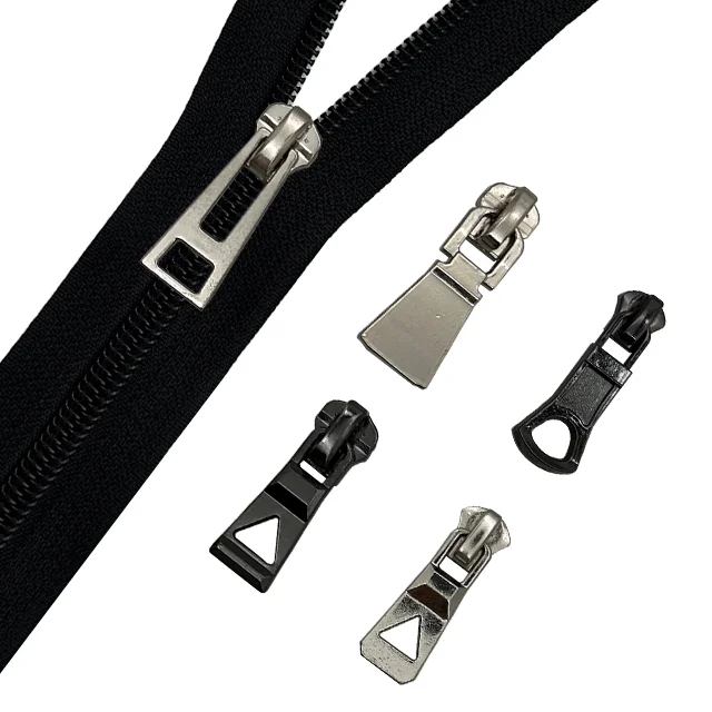 Auto Lock Metal Plated Sliver Gold Zipper Puller Manufacturer Supply Custom Logo High Quality Zipper Slider for Nylon Zipper