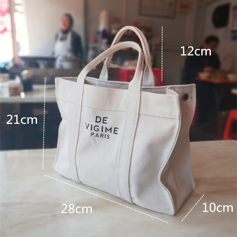 Wholesale eco friendly canvas tote bag shopping lunch bag with zipper