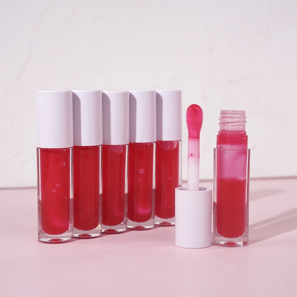 no logo makeup lip gloss white tube custom private label Lip Balm Oil clear sexy lip gloss wholesale