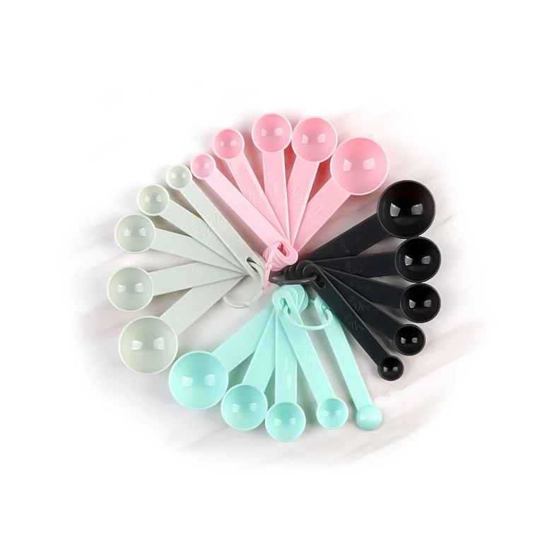 Factory Price 10 Pieces Cooking Kitchen Measuring Spoon Plastic Cup Spoons Set