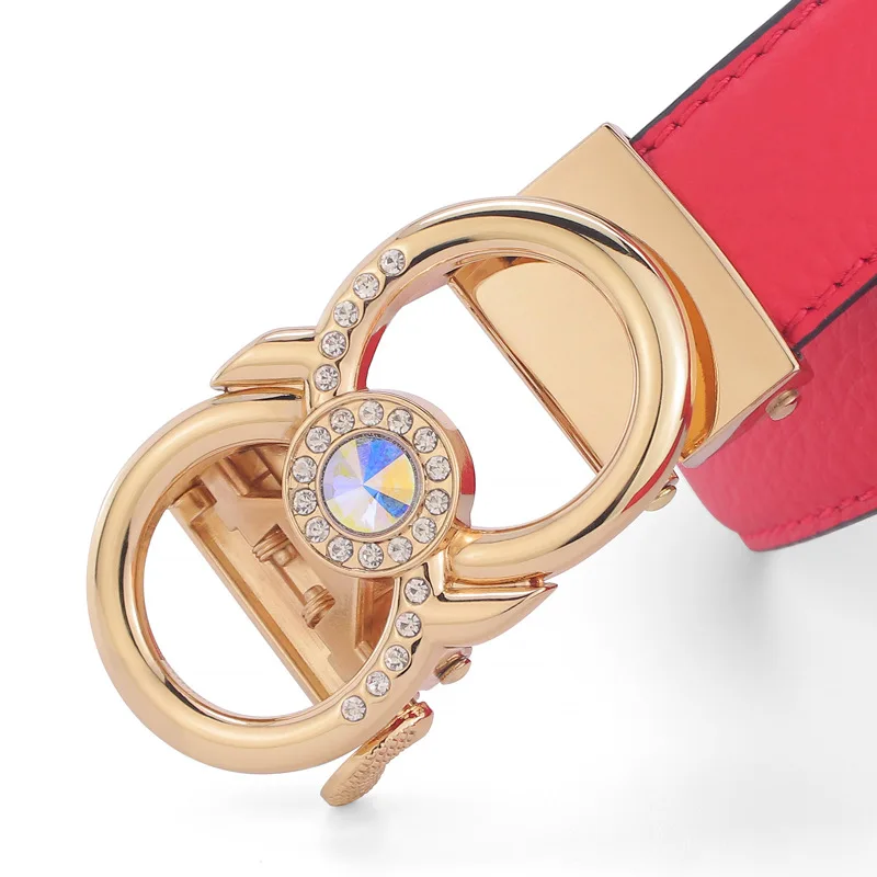 Высококачественный 2,4 см Широкий индивидуальный цинковый сплав 8 форма логотип Кристалл бриллиант легко зажим Съемная Автоматическая пряжка ремень для женщин