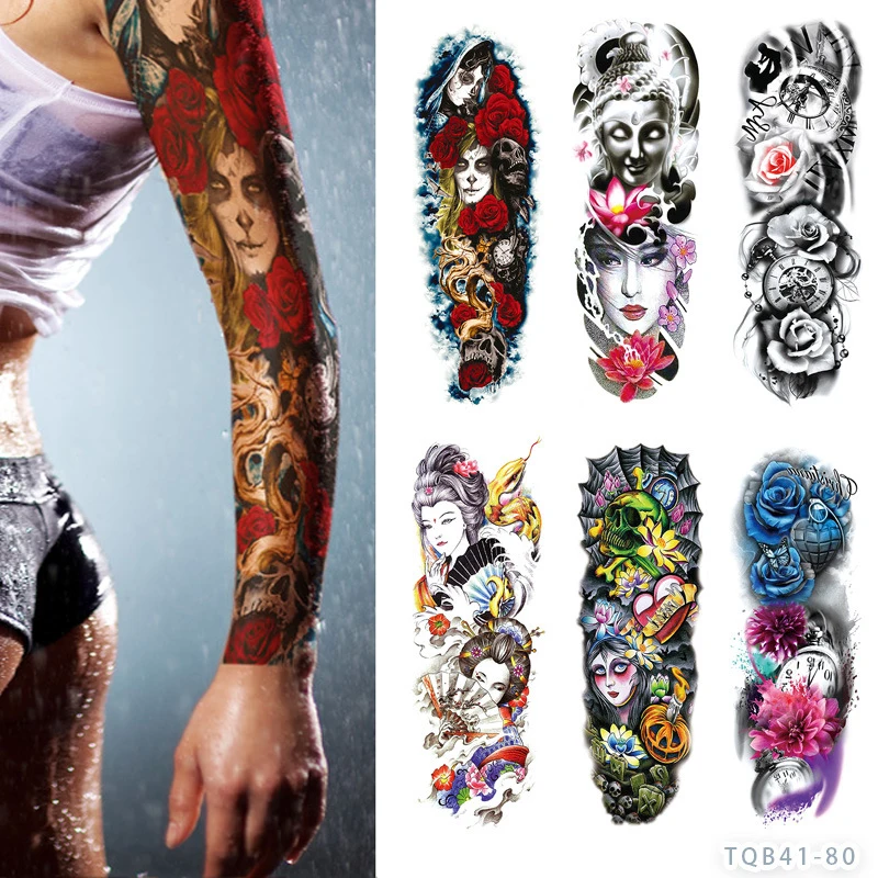 Hot Sale Cheap Price Eco-friendly Full Arm Larger Temporary Tattoo Sticker For Men and Women