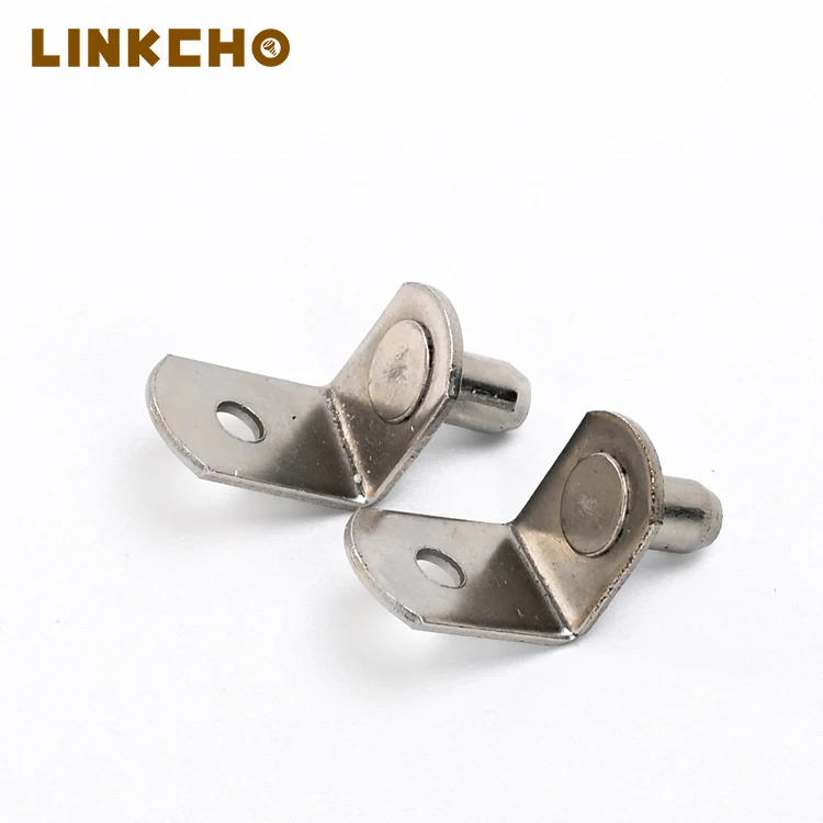 Nickel Plated Metal Cabinet Connectors & Shelf Supports 5mm Furniture Closet Fittings with Hidden Connections Pin Holders
