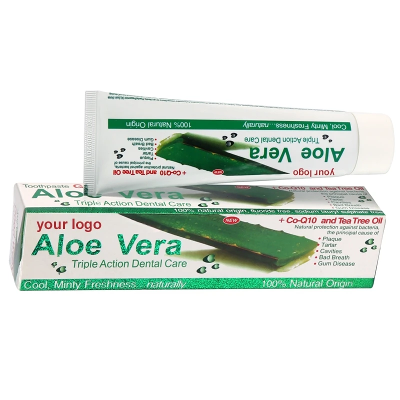 Aloe Vera Tooth paste Cool Mint whitening toothpaste with toothbrush