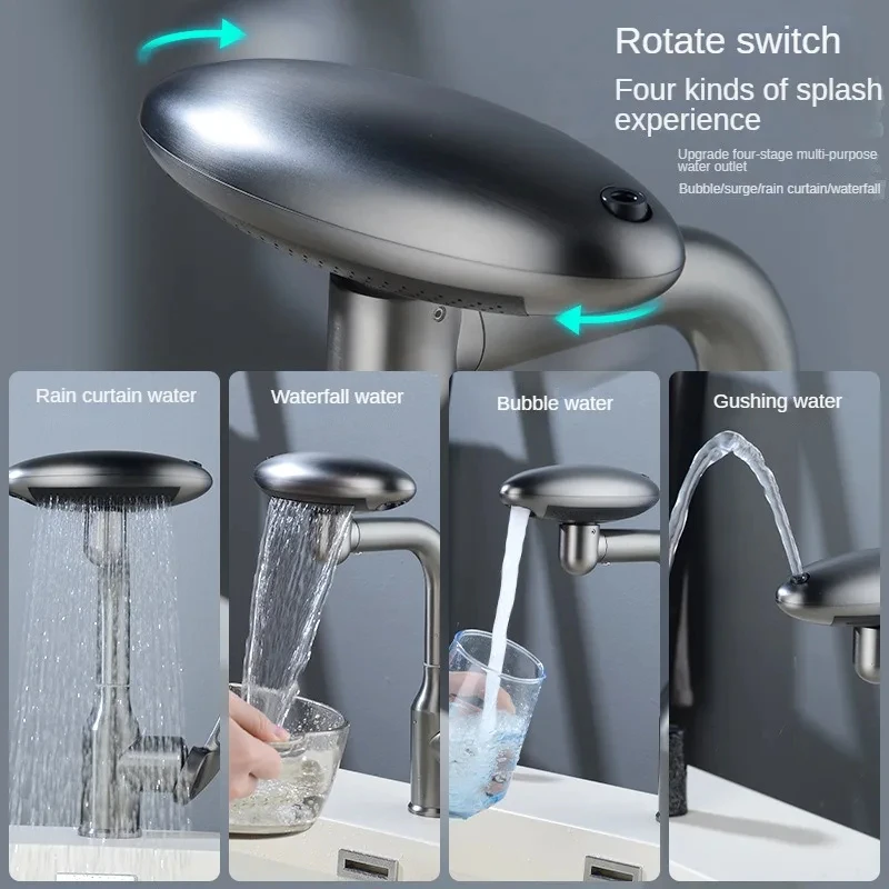 Spacecraft faucet washbasin hot and cold washbasin bathroom universal adjustable bathroom basin basin faucet