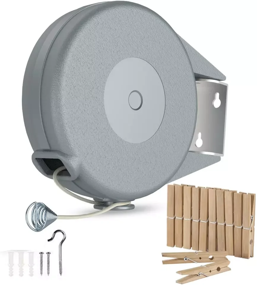 best seller plastic PVC popular  dry line with pegs retractable cloth line rope clothes line