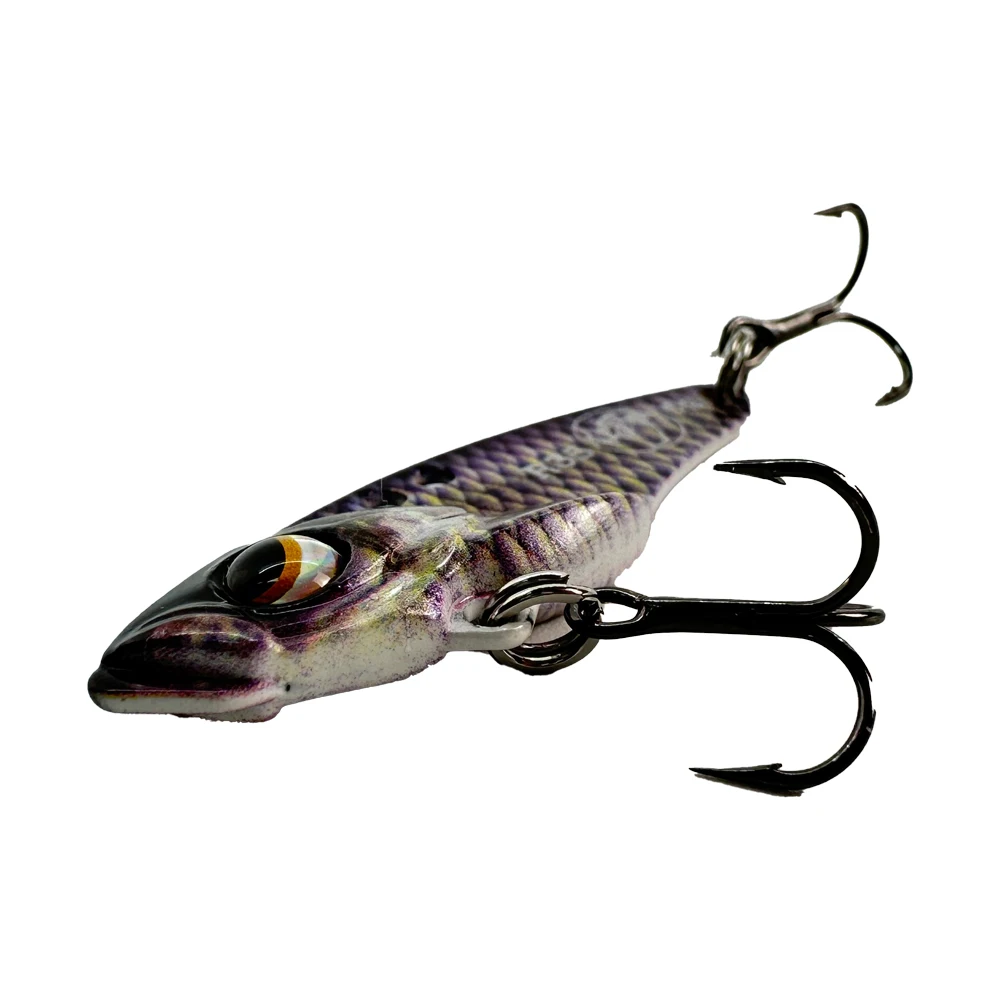 35mm Crank Bait Spinner Blade with Treble Hooks Freshwater Saltwater Fishing Tackle Topwater Lures Metal VIB Fishing Jigs Lures