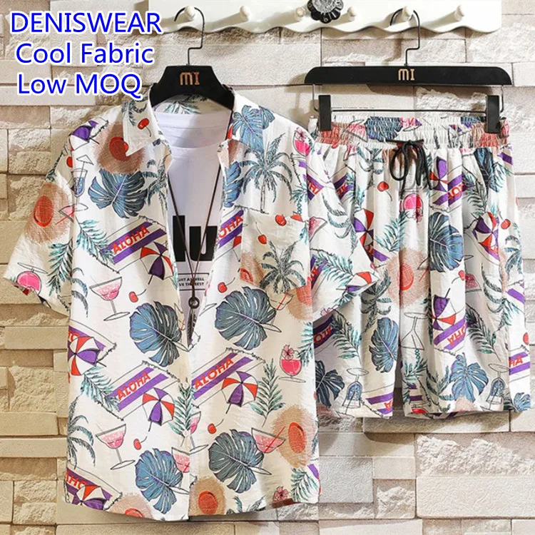 Men's Custom Pattern Aloha Cannabis Hawaii Shirts Regular Fit Summer Shirts Casual Poplin Fabric Customized Woven for Adult