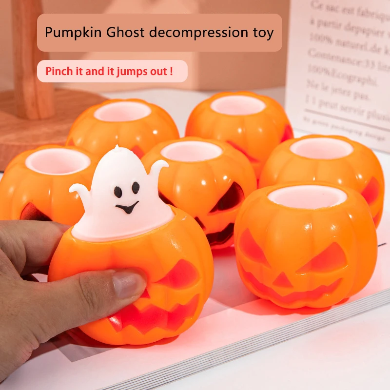 Halloween Wholesale Halloween Squishy Pumpkin Cup Squeeze Toys Kids Adult Stress Relief Funny Novelty TPR Toys