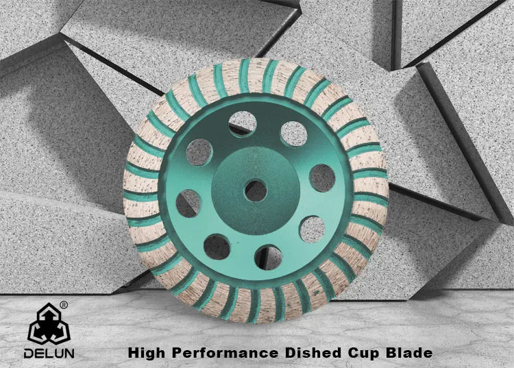 DELUN China factory direct sale hot-pressed 4 inch 105 mm High Performance Dished Cup Blade durable using  ultra-fast