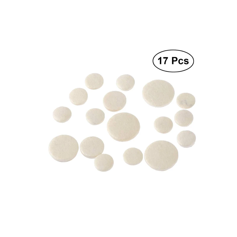 17PCS White Clarinet leather pads key Pads For Woodwind Musical Instrument Replacement 17.2mm 15.3mm 11.8mm 10mm Clarinet Pads