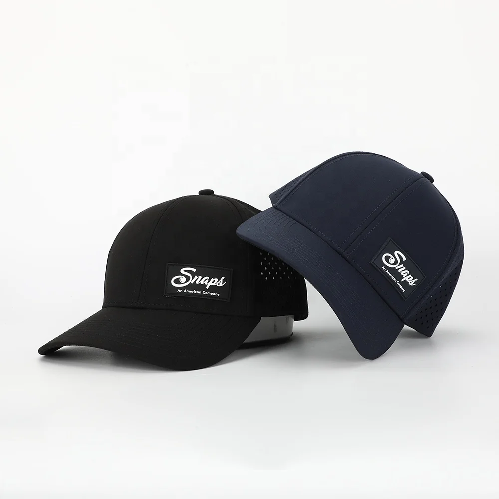 Высококачественная 6-панельная резиновая нашивка с логотипом Gorras шляпа от солнца из полиэстера для гольфа оптовая продажа изготовленная на заказ водонепроницаемая бейсболка отверстиями лазерной резки Oem