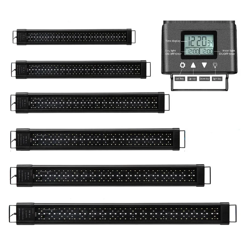 18-68W WRGB Full Spectrum Fish Tank Light Planted Lamp Aquarium Led Light With Extendable Brackets for Freshwater