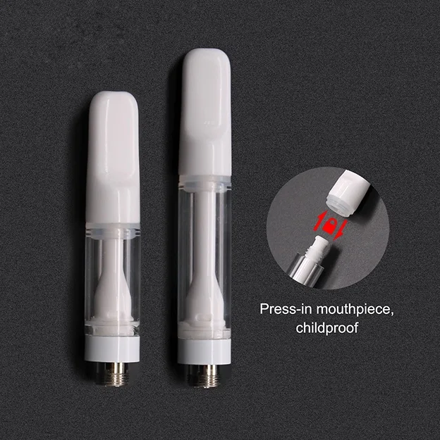 510 Thread Glass Tank No Leakage Cbd Cartridge Vaporizer White 1ml All Ceramic Vape Carts