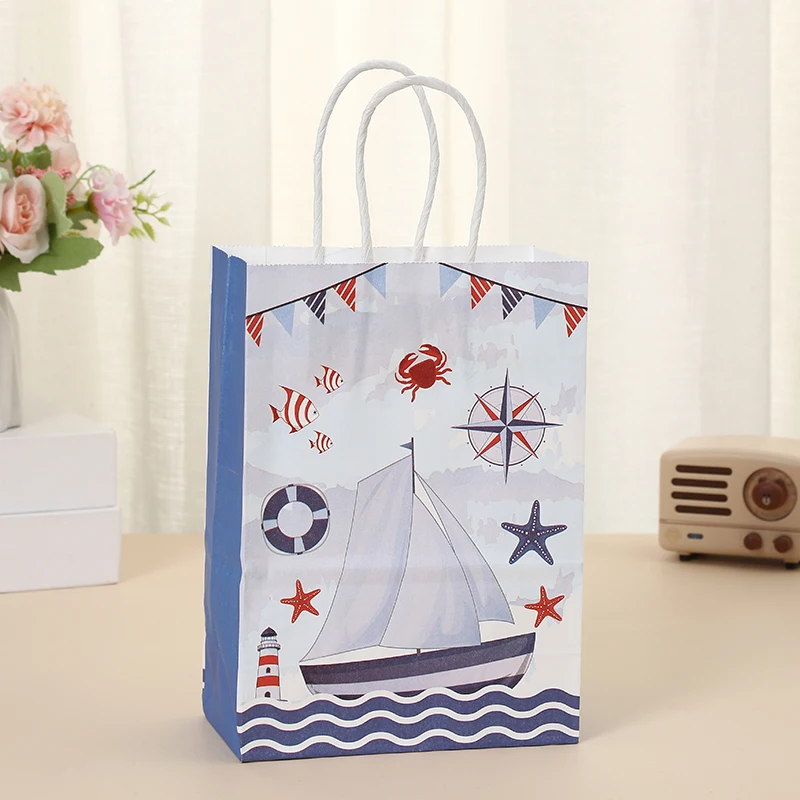 Summer Navigation Theme Party Paper Gift Bag Box Party Decoration Paper Gift Bag Candy Bag Customized Service