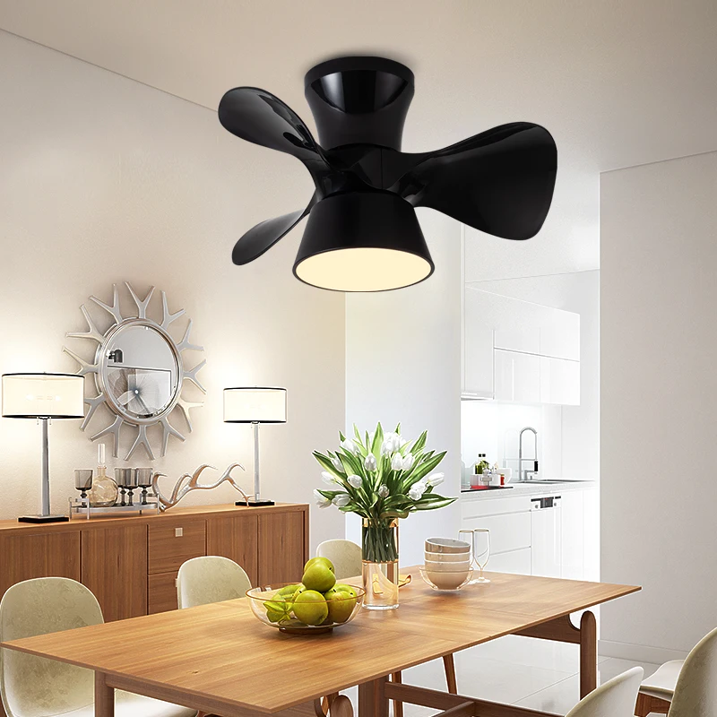 Decorative children room 55CM mini modern DC remote control led ceiling fans light