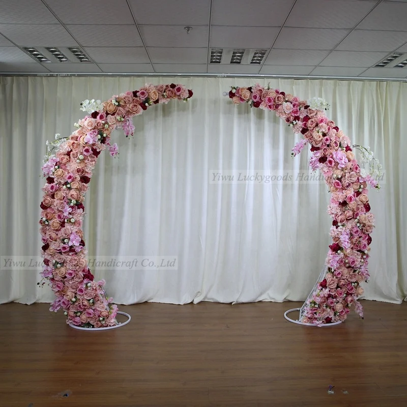 LG20190320-4 super quality round stage background metal wedding arch for stage decorations wholesale