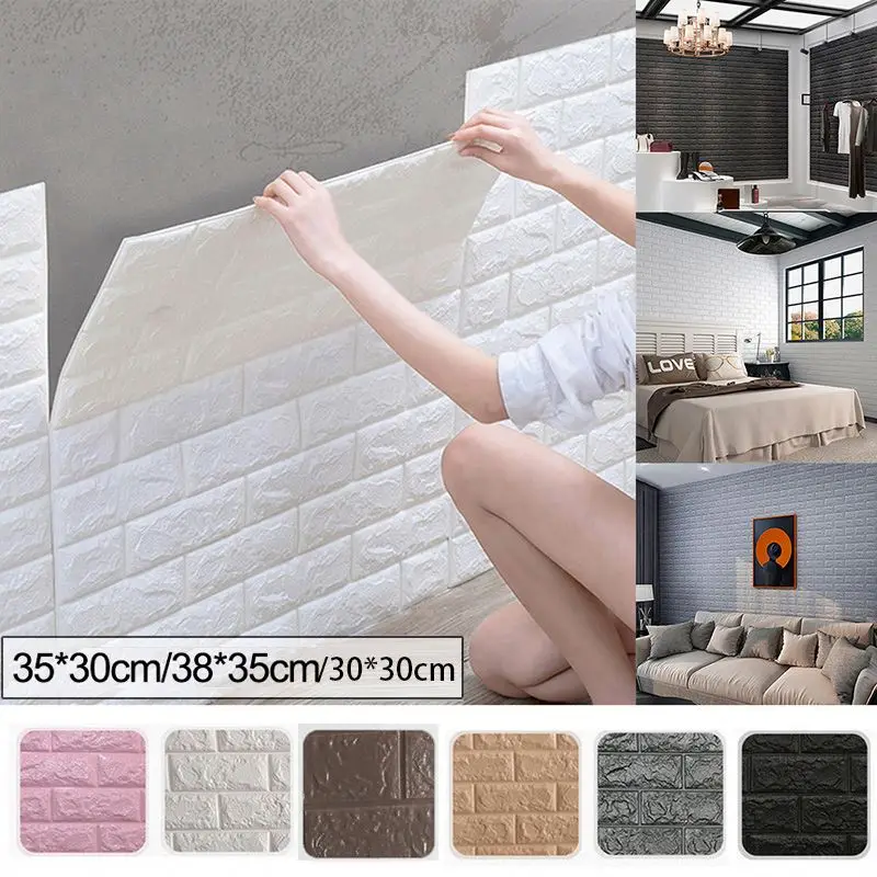 35*38*0.2cm Rich Color Home Decoration Wall Panels Interior 3d Wallpaper for Living Room Bedroom Background Kitchen Decoration