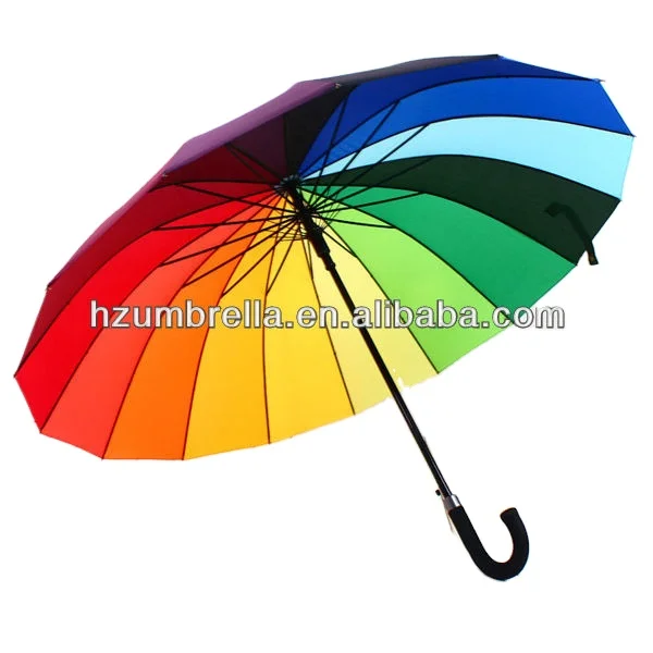 promotional 16 colors rain bow rain umbrella