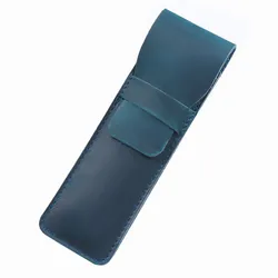 In Stock Hot Sell Leather Pencil Case Holder Handmade Fountain Multi Pens Pouch Crazy Horse Leather Pen Protective Sleeve Cover