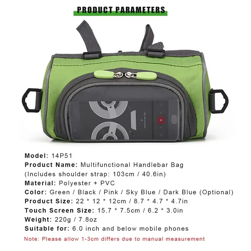 Multifunctional Mountain Bike Supplies Storage Bag Single Shoulder Crossbody Bag Bike Touch Screen Navigation Riding Bags