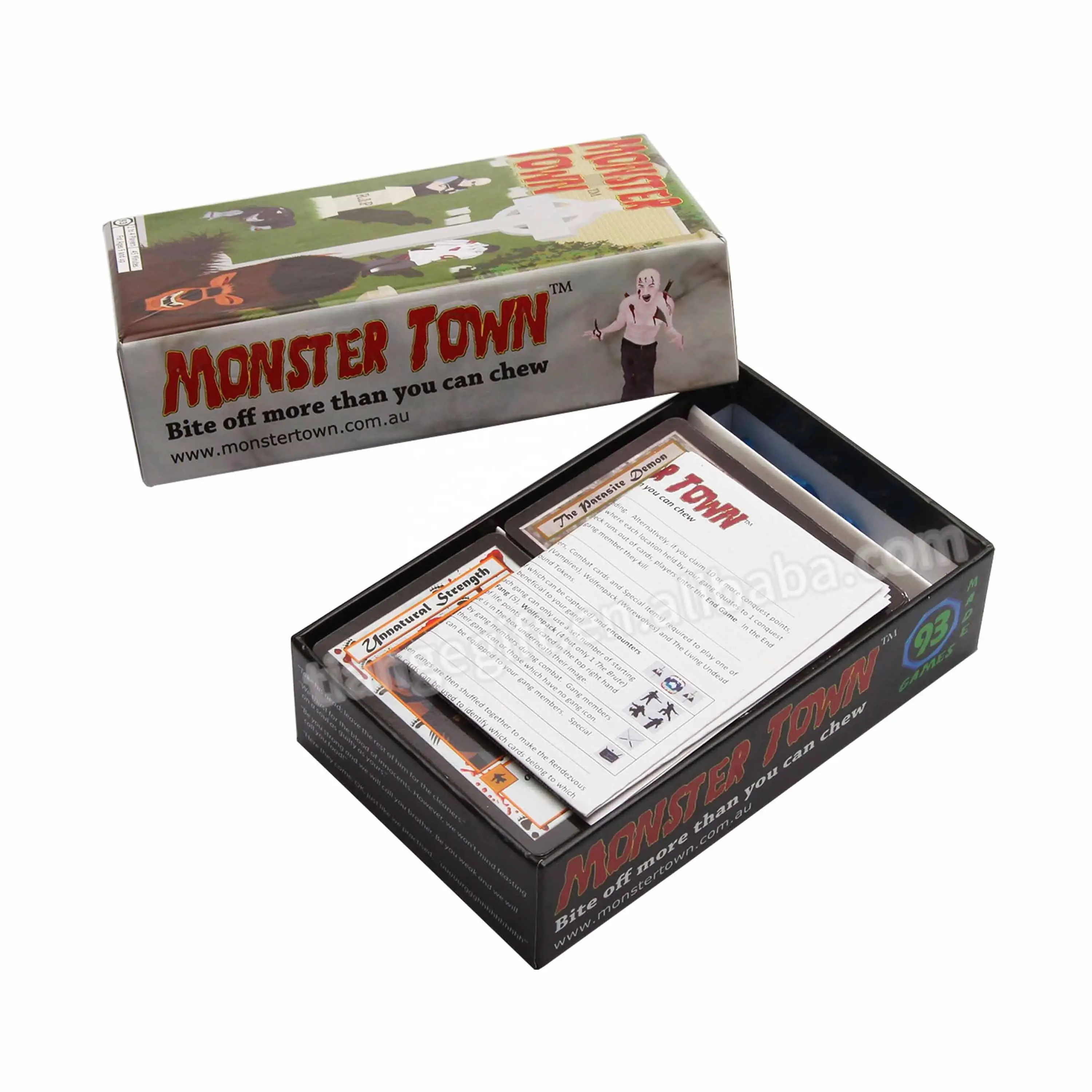 Customized black paper zombie party with dices board games memory card games kids