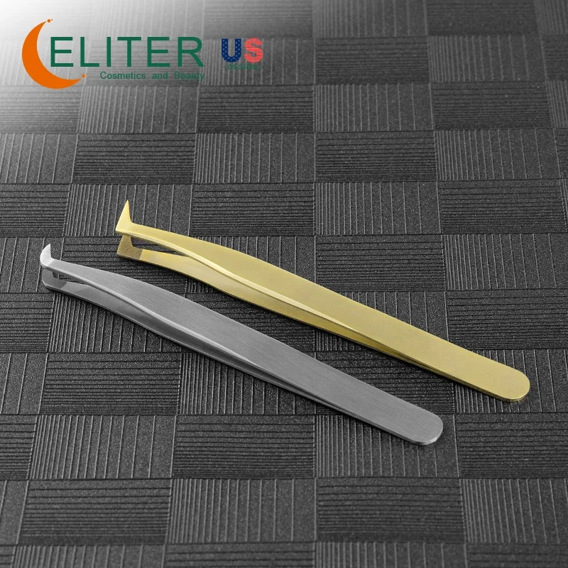 ELITER Hot Sell Private Label Lash Tweezers Lash Extension Tweezers Custom Private Label Lash Tweezers