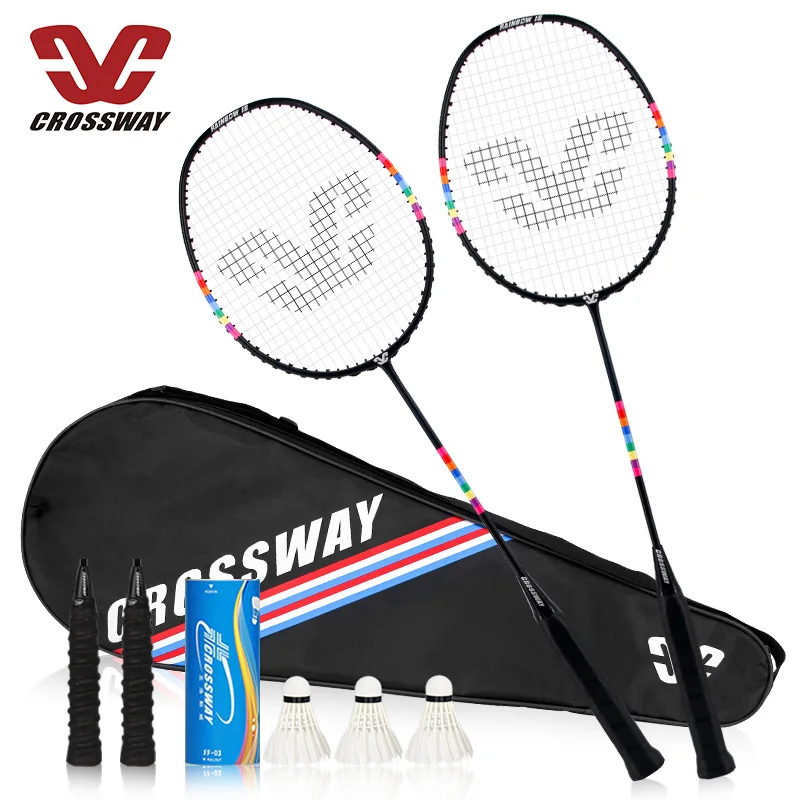 New style high quality 2pcs carbon graphite jointless badminton racket professional