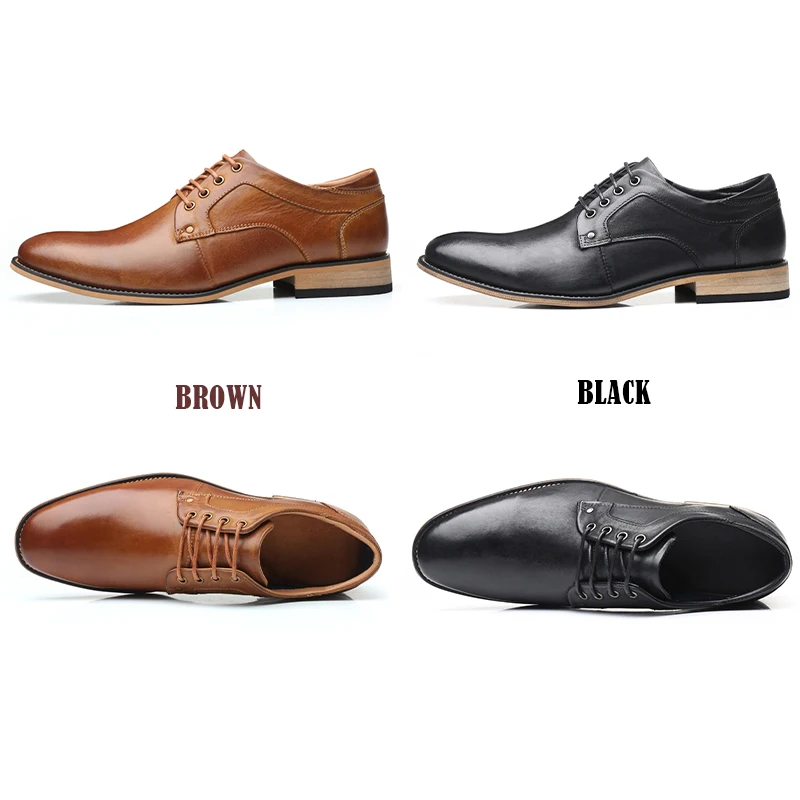 Handmade High Quality Large Size Lace Up Classic Genuine Leather Oxford Formal Dress Shoes For Men