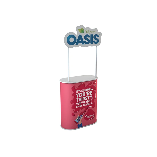 Foldable Pop up Portable Advertising Promotion Counter High Quality Aluminum binding registration table front desk counter