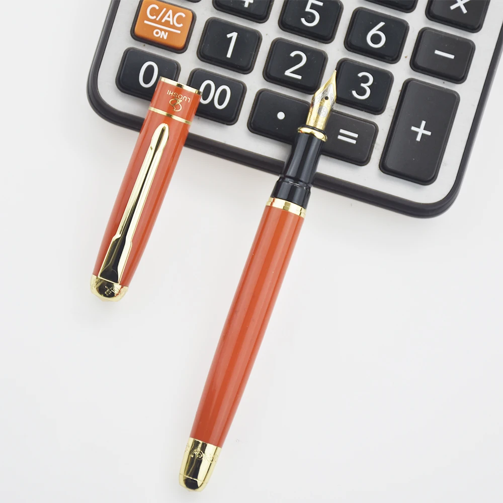 chinese products Wholesale High quality orange elegant import steel Fountain pen ink cartridge brand pen