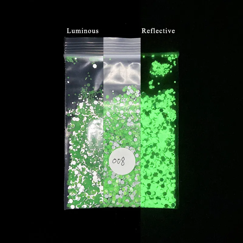 High Quality Luminous Glitter Reflective Glitter Powder Glow in dark Glitter