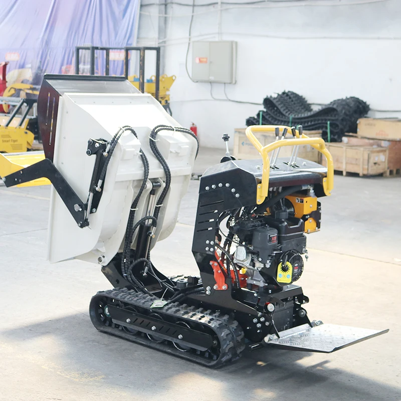 Small Garden Tools 500 kg mini dumper with self-loading bucket small crawler dump truck with EPA