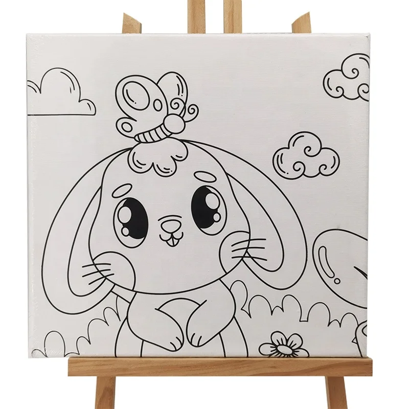 wholesale sip party 100 cotton art stretched canvas paint kit bulk for kids