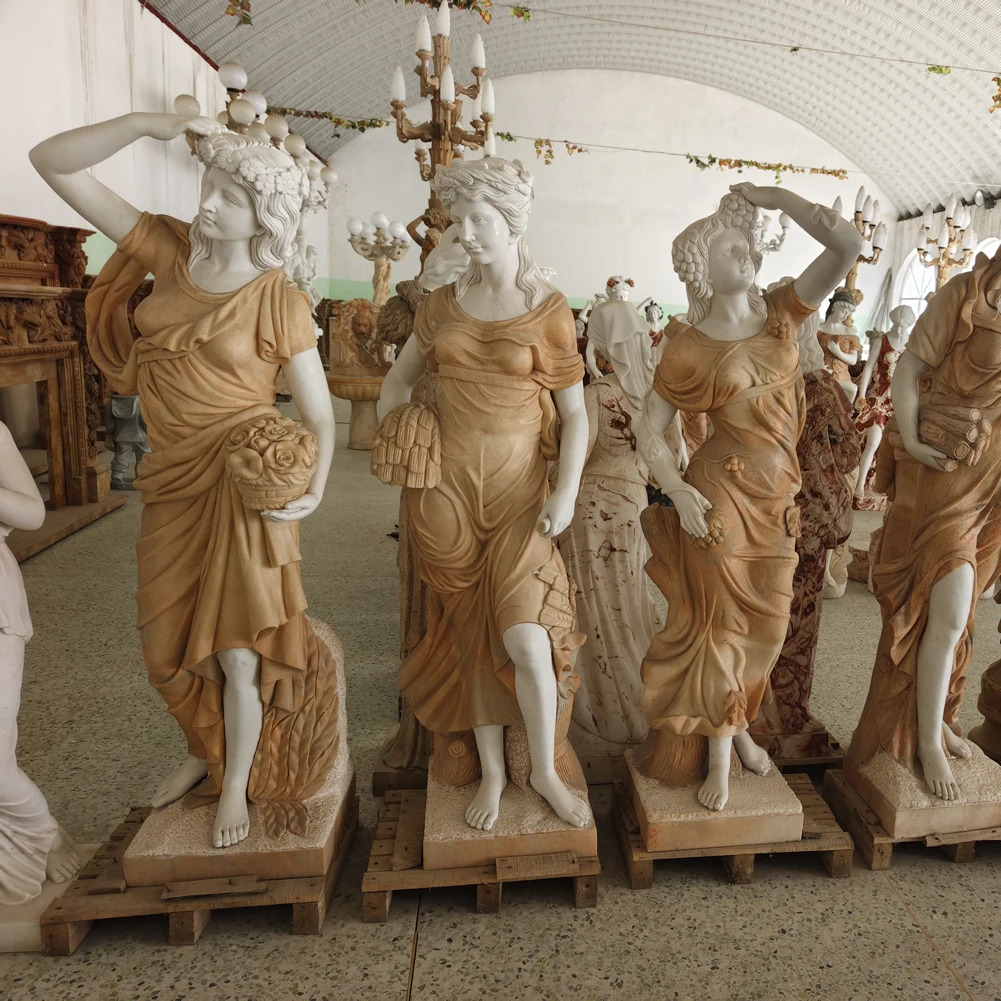 Marble Stone Carving Sculptures Life Size Statue For Outdoor Customize Sculpture